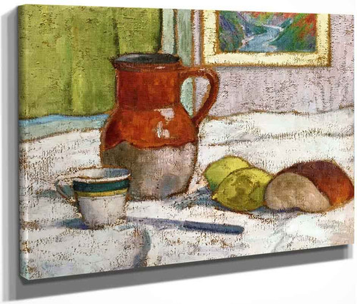 Still Life With Pitcher And A Cup By Emile Bernard  By Emile Bernard