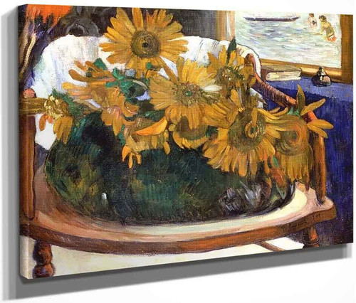 Still Life With Sunflowers On An Armchair By Paul Gauguin  By Paul Gauguin