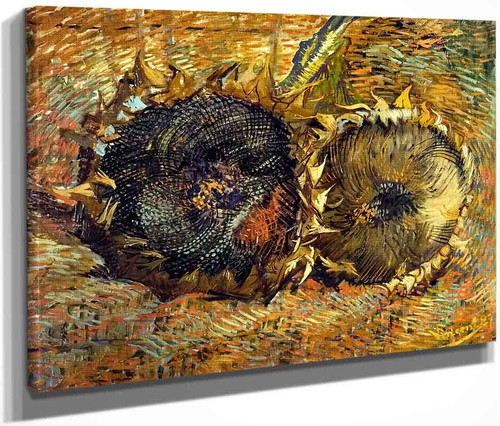Still Life With Two Sunflowers By Jose Maria Velasco
