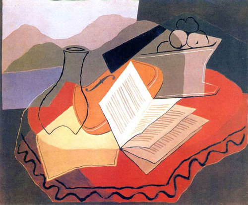 Still Life With Violin In Front Of An Open Window By Juan Gris