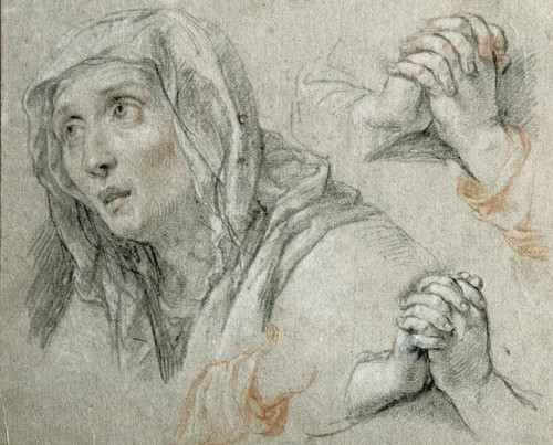 Studies For The Figure Of The Virgin By Antoine Coypel Ii By Antoine Coypel Ii