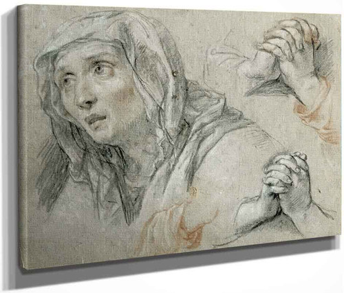 Studies For The Figure Of The Virgin By Antoine Coypel Ii By Antoine Coypel Ii