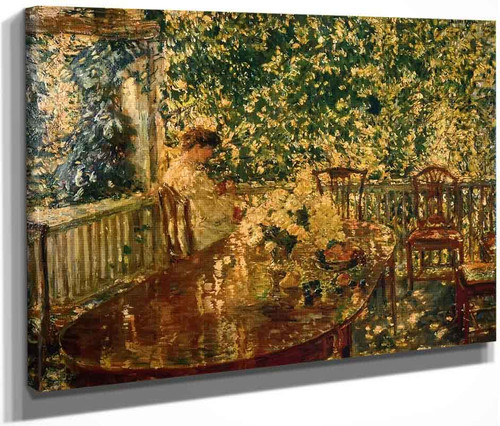 Summer Porch At Mr. And Mrs. C.E.S. Wood's By Frederick Childe Hassam  By Frederick Childe Hassam