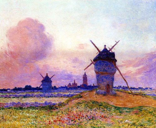 Sunset At Bourg De Batz, Brittany By Ferdinand Du Puigaudeau