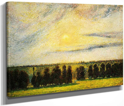 Sunset At Eragny By Camille Pissarro By Camille Pissarro