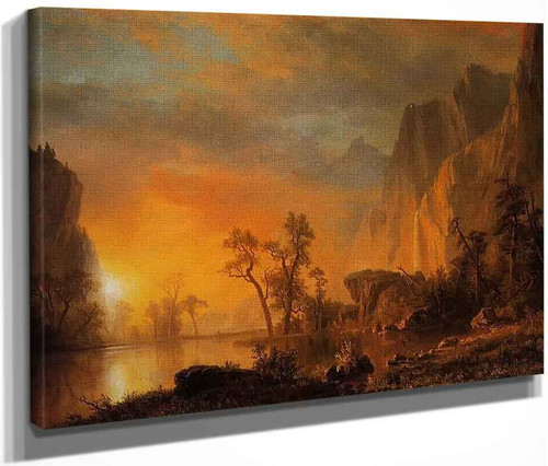 Sunset In The Rockies By Albert Bierstadt By Albert Bierstadt