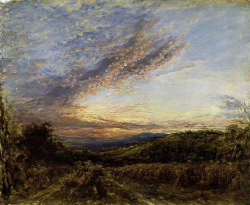 Sunset Over A Moorland Landscape By John Linnell By John Linnell