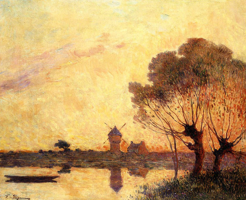 Sunset Over La Briere By Ferdinand Du Puigaudeau