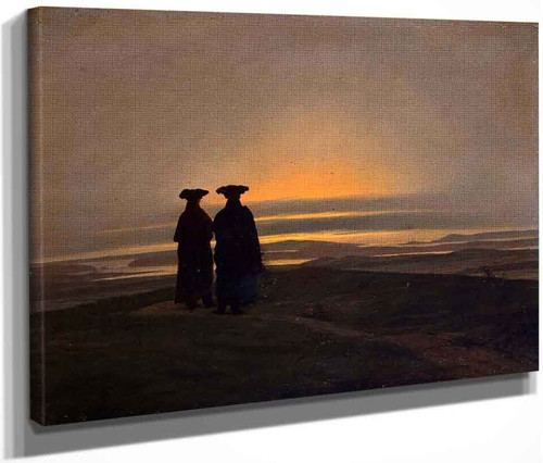 Sunset With ''Brothers'' By Caspar David Friedrich