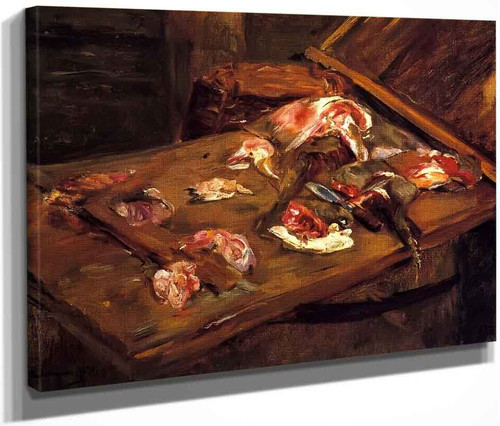 Table With Pieces Of Meat By Max Liebermann By Max Liebermann