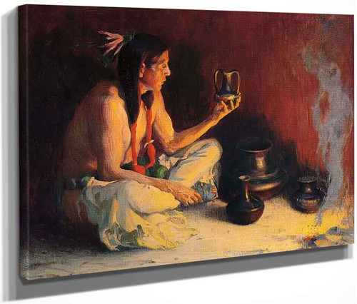 Taos Indian And Pottery By E. Irving Couse
