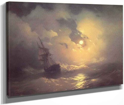 Tempest On The Sea At Nidht By Ivan Constantinovich Aivazovsky By Ivan Constantinovich Aivazovsky