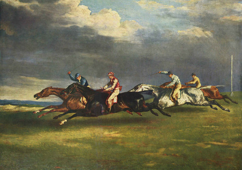 The 1821 Derby At Epsom By Theodore Gericault