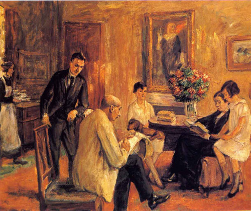 The Artist Sketching In The Circle Of His Family By Max Liebermann By Max Liebermann