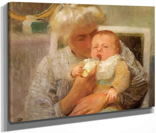 The Baby's Bottle By Robert Vonnoh