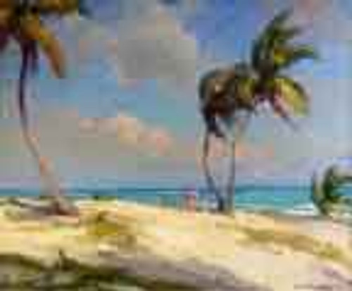 The Beach At Crandon Park, Florida By Emile Albert Gruppe