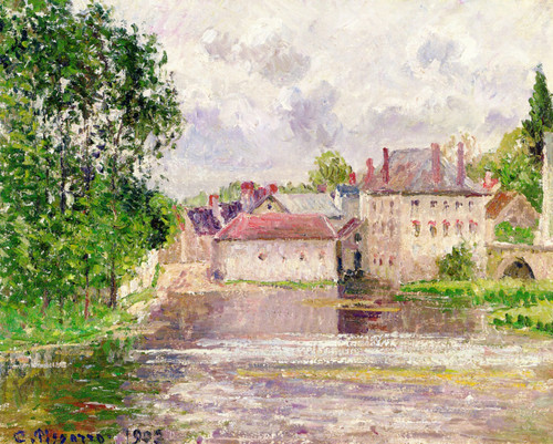 The Bridge And Printing Shop In Moret By Camille Pissarro By Camille Pissarro