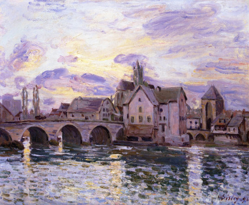 The Bridge At Moret At Sunset By Alfred Sisley
