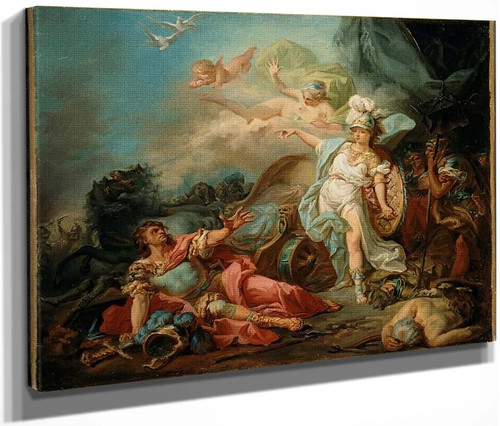 The Combat Of Mars And Minerva  By Jacques Louis David By Jacques Louis David