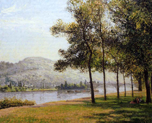 The Cours La Reine At Rouen Morning, Sunlight By Camille Pissarro By Camille Pissarro