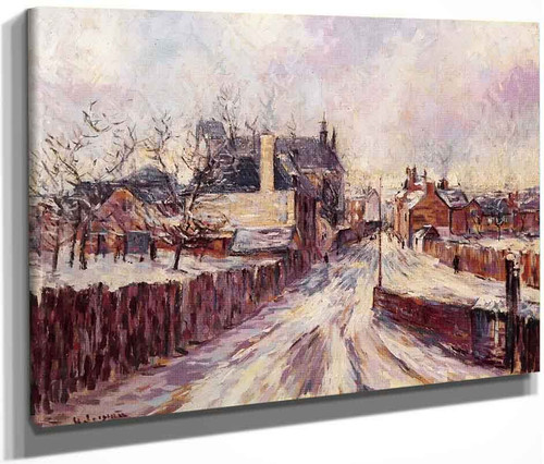 The Entrance To The Village Of Mortain In The Snow By Gustave Loiseau By Gustave Loiseau