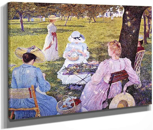 The Family In An Orchard By Theo Van Rysselberghe