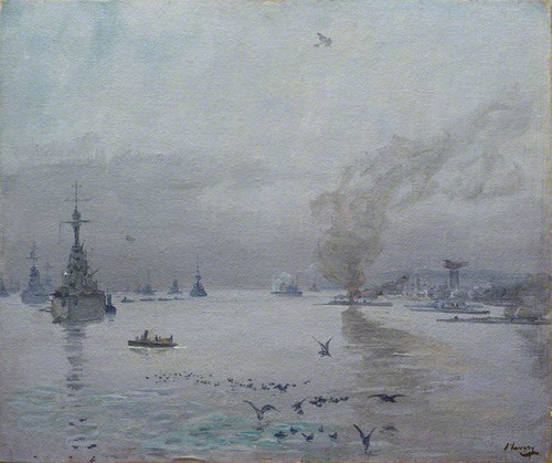 The Fleet A Misty Day, The Firth Of Forth By Sir John Lavery, R.A. By Sir John Lavery, R.A.