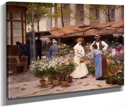 The Flower Market1 By Victor Gabriel Gilbert By Victor Gabriel Gilbert