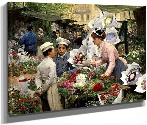 The Flower Market2 By Victor Gabriel Gilbert By Victor Gabriel Gilbert