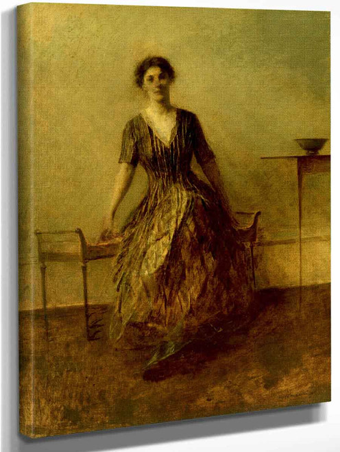 Black And Gold By Thomas Wilmer Dewing By Thomas Wilmer Dewing