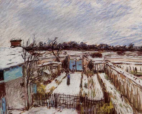 The Garden Under The Snow By Alfred Sisley