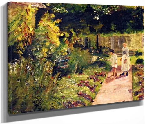 The Granddaughter Of The Artist With Her Nanny In The Kitchen Garden In Wannsee By Max Liebermann By Max Liebermann