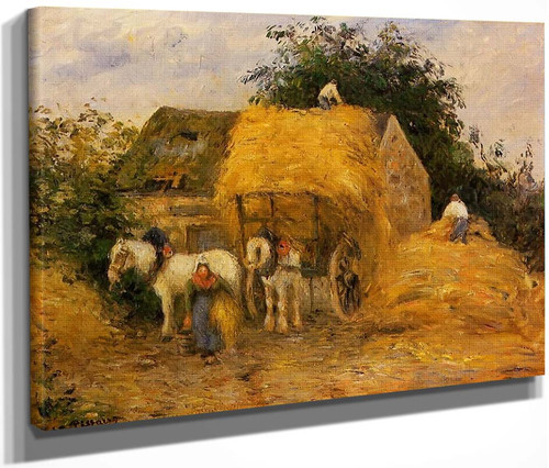 The Hay Wagon, Montfoucault By Camille Pissarro By Camille Pissarro