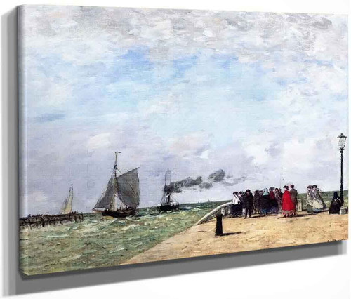 The Jetty At Le Havre By Eugene Louis Boudin By Eugene Louis Boudin