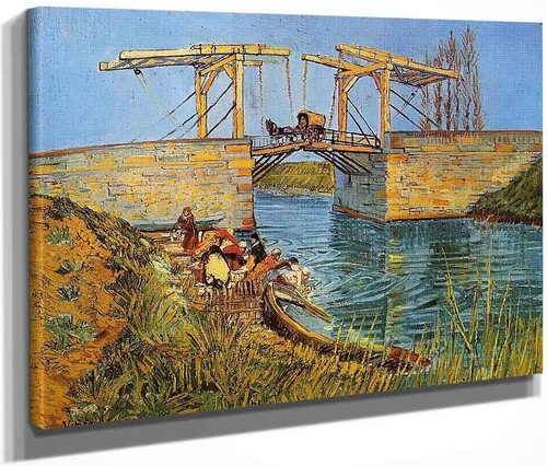 The Langlois Bridge At Arles With Women Washing By Jose Maria Velasco