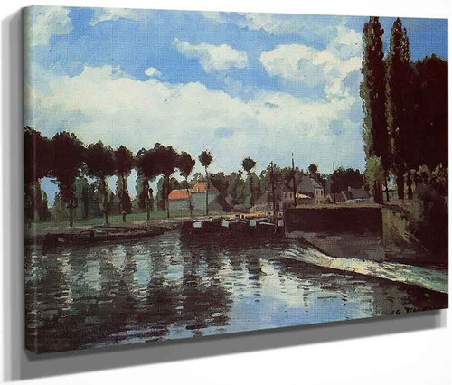 The Lock At Pontoise By Camille Pissarro By Camille Pissarro