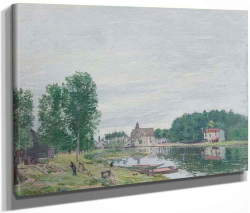 The Matrat Boatyard, Moret Sur Loing, Rainy Weather By Alfred Sisley