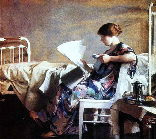 The Morning Paper By William Macgregor Paxton By William Macgregor Paxton