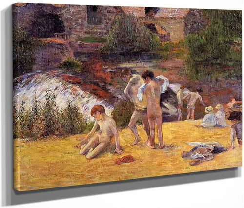 The Moulin Du Bois D'amour Bathing Place By Paul Gauguin  By Paul Gauguin
