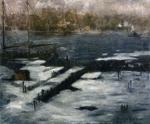 The North River, New York By George Benjamin Luks