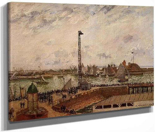 The Pilot's Jetty, Le Havre, Morning, Grey Weather, Misty By Camille Pissarro By Camille Pissarro