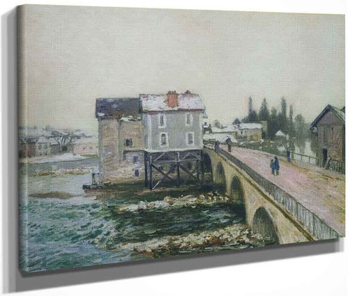 The Pont At Moret In Winter By Alfred Sisley