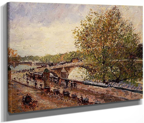 The Pont Royal Grey Weather, Afternoon, Spring By Camille Pissarro By Camille Pissarro