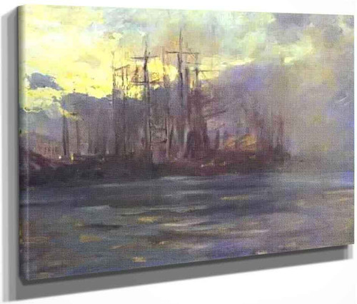 The Port In Marseilles By Constantin Alexeevich Korovin By Constantin Alexeevich Korovin