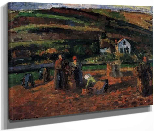 The Potato Harvest By Camille Pissarro By Camille Pissarro