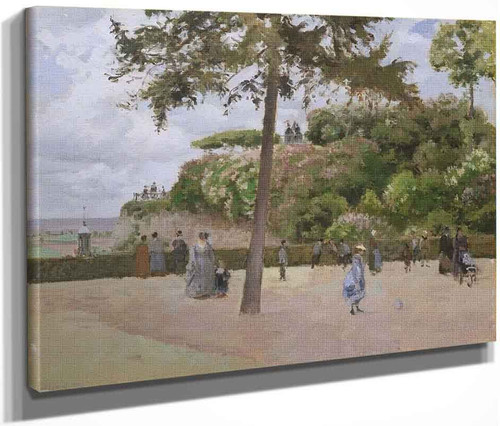 The Public Garden At Pontoise By Camille Pissarro By Camille Pissarro