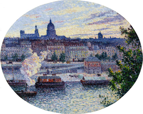 The Quai De Montebello And Sainte Genevieve Hill By Maximilien Luce By Maximilien Luce