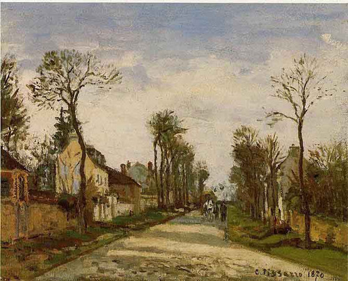 The Road To Versailles At Louveciennes1 By Camille Pissarro By Camille Pissarro