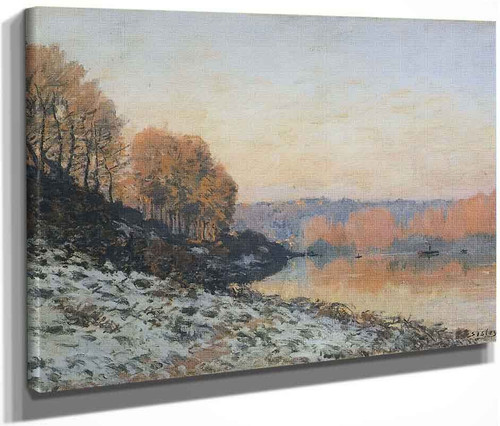 The Seine At Bougival In Winter By Alfred Sisley