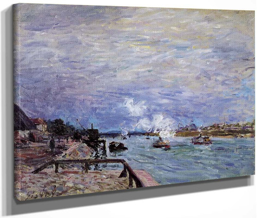The Seine At Grenelle Rainy Wether By Alfred Sisley